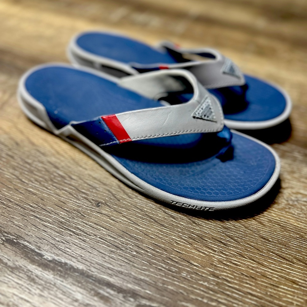 Columbia Blue and White Flip-Flops